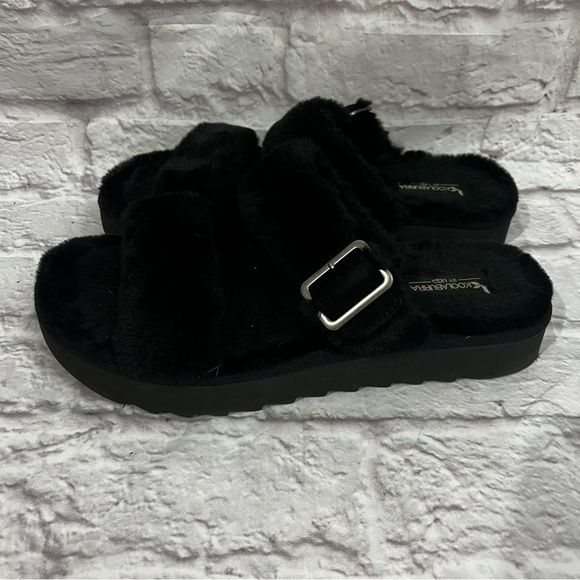 UGG Koolaburra Furr-Ah Faux Fur Open Toe Slippers Women's Size 9 - Picture 1 of 6